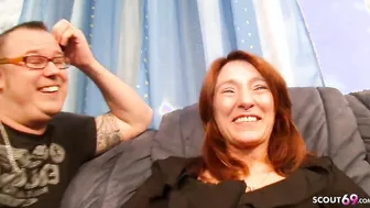 German Older Lovers First FFM Threesome with Barely Legal Hooker