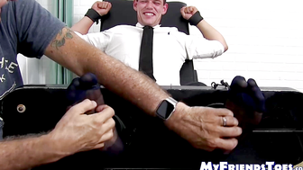 Feet fetish gay lover restrains jock and tickle tortures him