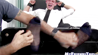 Feet fetish gay lover restrains jock and tickle tortures him