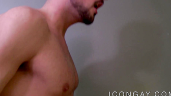 Jock lovers Kory Houston and Mason Lear using their morning wood