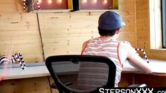 Pulsating porn video – StepsonXXX.com - Meaty Lawson James gropes my huge dick while I ride his thick dick