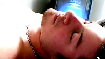 Attractive dude with chained necklace loves to jerk off