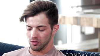 Young jock Casey Everett sliding on big stepdaddy cock