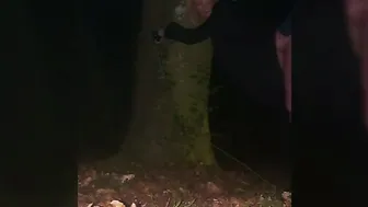 Hotwife cuffed to tree while out dogging