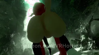 Red Ride Hood Face Riding you into Forest Waterfall Outdoors Nature Soak