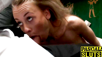 Young sub Carmel Anderson riding hardcore for jizz in mouth