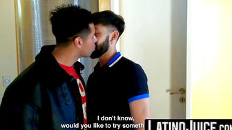 LatinoJuice.com - Latino stud Francis gets dripping wet facial cum from Gustavo