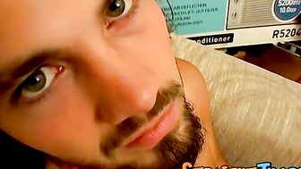 Hot looking straight dude jerking it off for the camera