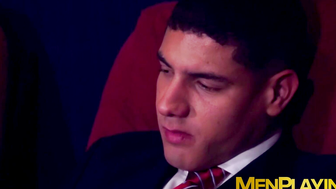 Horny suited stud Bastian Karim fucked hardcore bareback