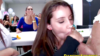 Kinky ebony brunette eats whipped cream from rock hard cock
