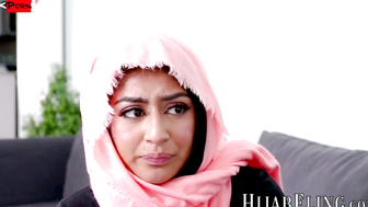 My Arabic neighbor Binky Beaz is slobbering over my massive cock