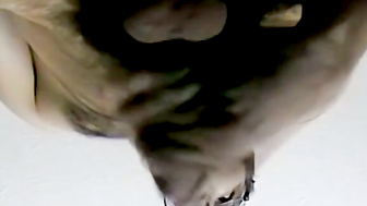 Tattooed amateur with glasses masturbates solo and cums