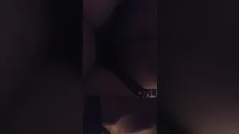 Play sex toy wearing my underwear as he fucks me