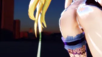 【hentai MMD】Beautiful Blonde women`s Strip Fucking AssPussy Dance