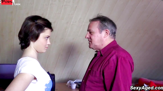 Busty teen fucked by old man