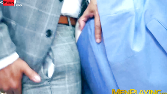 Classy hunk Malek Tobias anal drilled by sexy businessmen