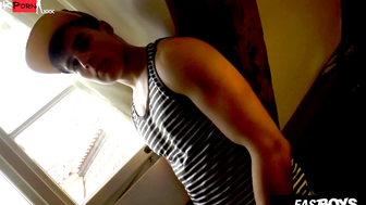 Twink handsome hunk boy Kent Mills abs flexing