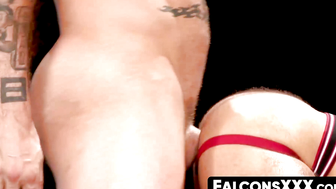 FalconsXXX.com - White hunk dude with a big dick raw pounds a Latin ass hard