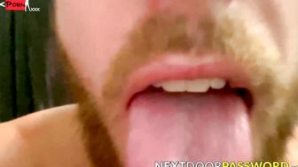 Beautiful tattooed gay Carter Woods stroking his big dick
