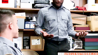 SayUncleNetwork.com - Ebony security guard punished with bareback by hung superior