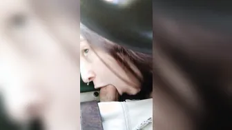 mom Films herself Giving Incredible Road Blowjob Edging Head
