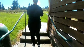 Cougar View Through Spandex Outside Butt Workout