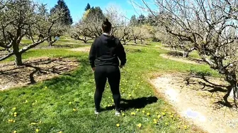 Cougar View Through Spandex Outside Butt Workout