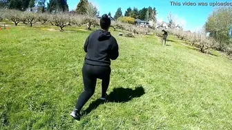 Cougar View Through Spandex Outside Butt Workout