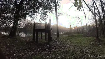 Caught wanking into a park.