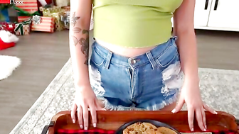Sky Wonderland is prepping Santa’s platter, but all she can think about is how horny she is. Things get worse