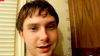 Straight thug talks to the camera while masturbating solo