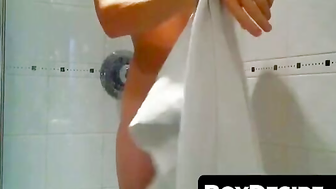 BoyDesire.com - Twink Aiden's uncut cock stroking and explosive cumshot