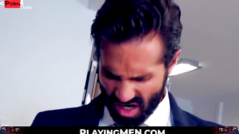 PlayingMen.com - Sexy businessman fucked by slick young partner's relentless pounding