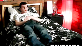 BoyDesire.com - Milo Taylor's solo stroking of his hard, uncut dick
