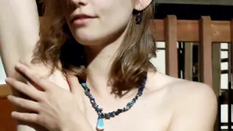 Tasty unshaved hippie masturbates public