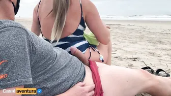 Quickie on Outdoor Beach People Walking near - Real Amateur