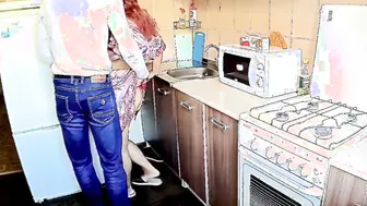 Older mom into a robe and g-string allowed to nailed herself into