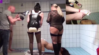 Young and skinny female sub farts and pukes a bro cream and