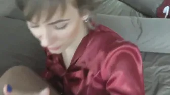 My goddess stepsister liking my very gigantic penis