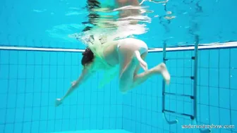 Cutest hairiest 18 Nina getting nude underwater