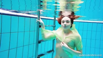 Cutest hairiest 18 Nina getting nude underwater
