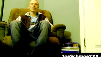 JoeSchmoeXXX.com - Horny amateur Cleetus strokes his big meat stick on bed and jerks