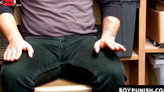 BoyPunish.com - Bearded and hairy security officer's hard, raw fuck with a young, eag