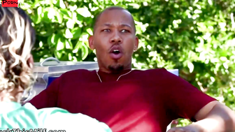 Blonde in tights cheats on boyfriend with black neighbor - Ricky Johnson