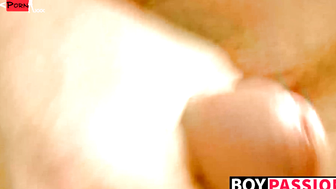 Skinny teen Seth sucks on rock hard cock from tattooed buddy