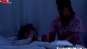 Top class MILFs Rachael Cavalli and Penny Barber seduce their innocent stepsons into