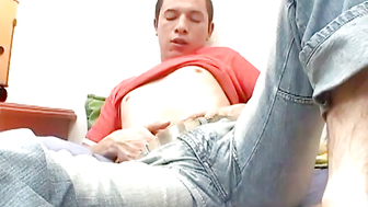 OTBXXX.com - Sweet Simon strokes his tool until his dick explodes cum in explosive so