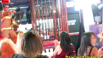 Adorable blondie pounded by stripper after BJ at CFNM party