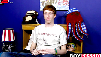 Interviewed porn video – Guy with red hair gets interviewed before a solo session