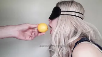 Blindfolded dumb friends wifey tricked in sucking off my penis and swallowing cum
